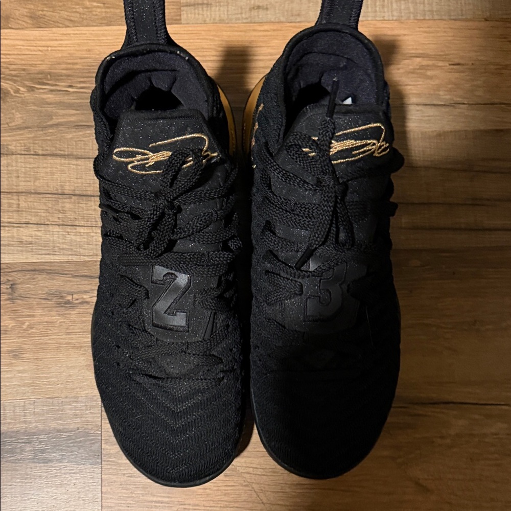 Black and Gold Athletic Shoes